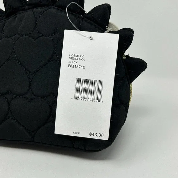 Betsey Johnson Pink Hedgehog Kitsch Cosmetic Pencil Travel Bag New with Tag - Picture 8 of 16